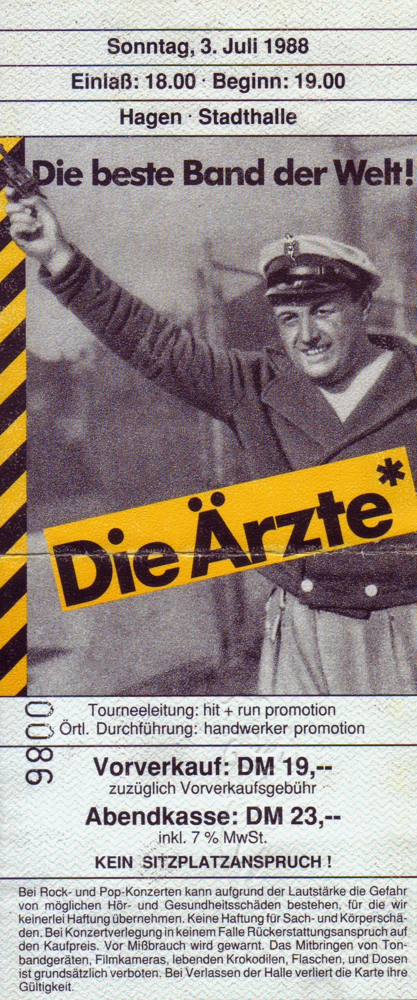 Ticket die ärzte in Hagen 1988