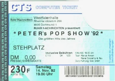Peter's Pop Show 1992 in Dortmund