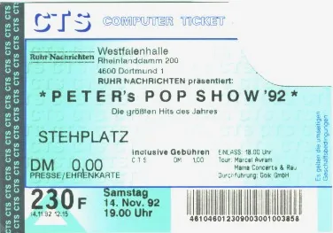 Peter's Pop Show 1992 in Dortmund