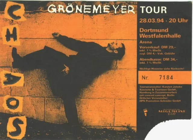 Ticket Herbert Grönemeyer in der Westfalenhalle Dortmund