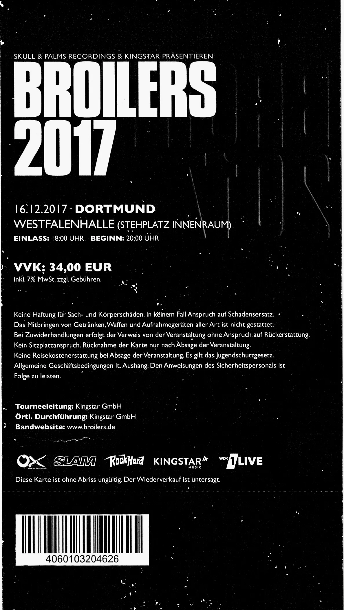 Ticket Broilers in Dortmund 2017