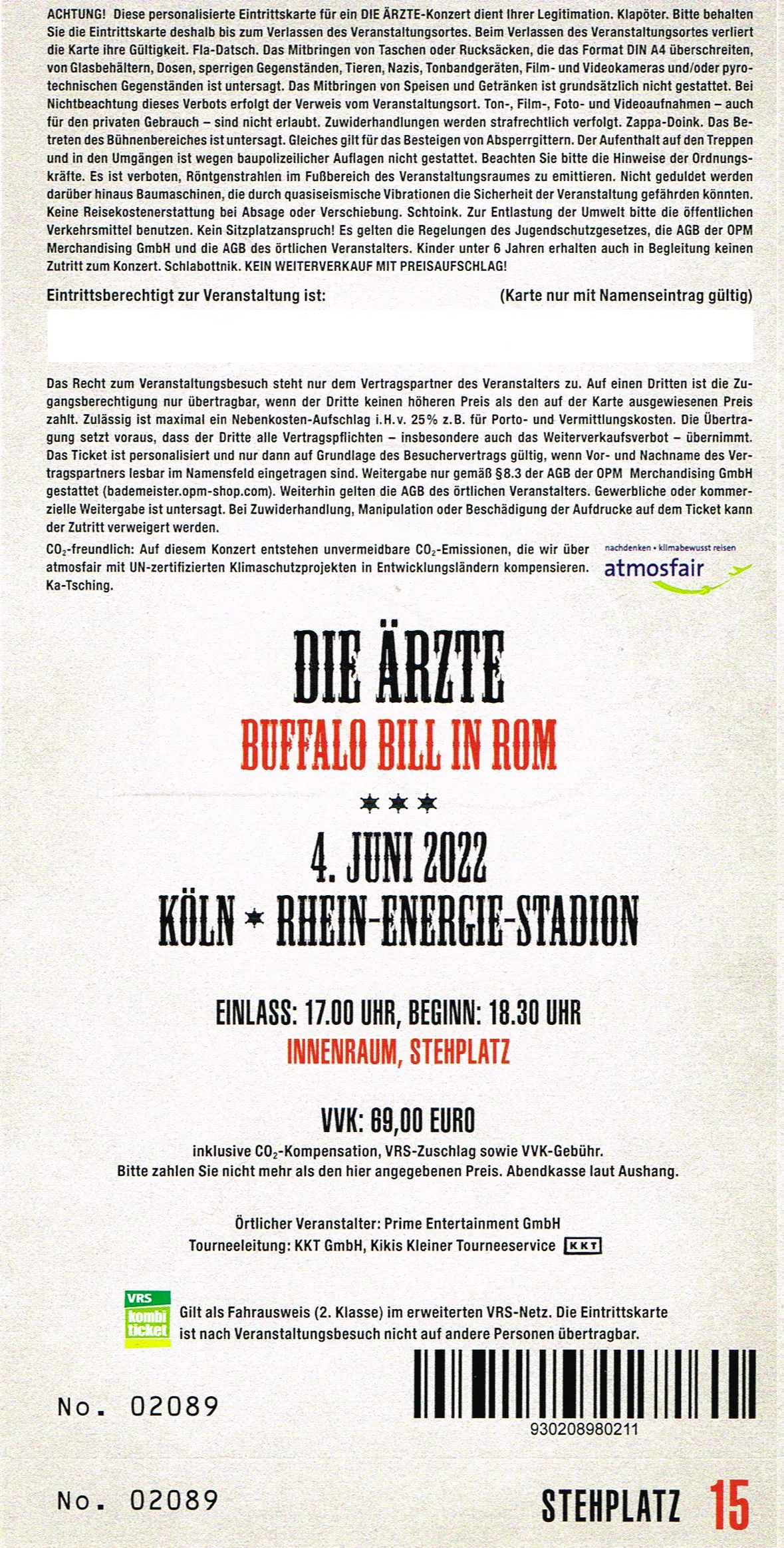 Ticket Rückseite
