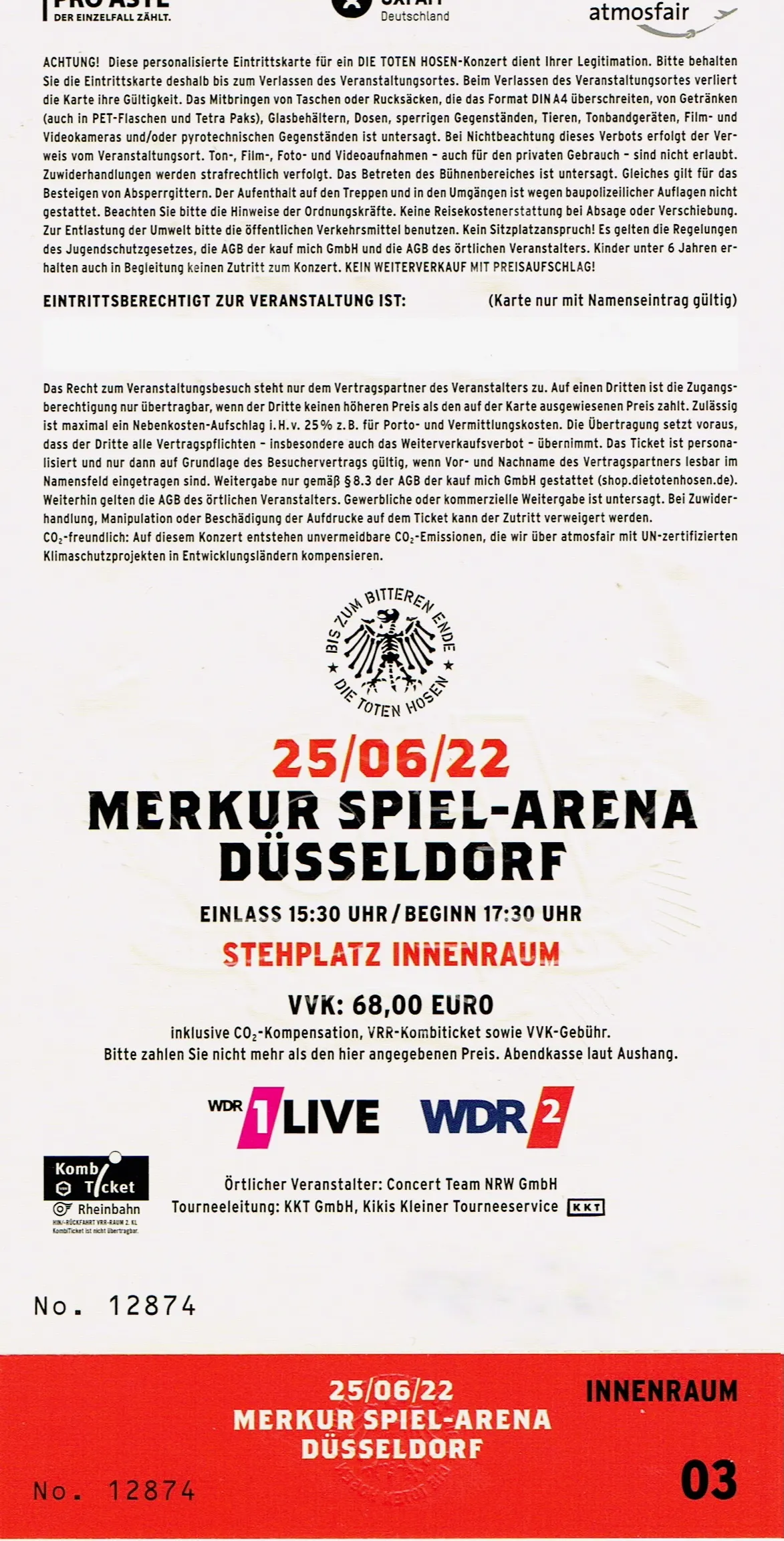 Ticket Rückseite