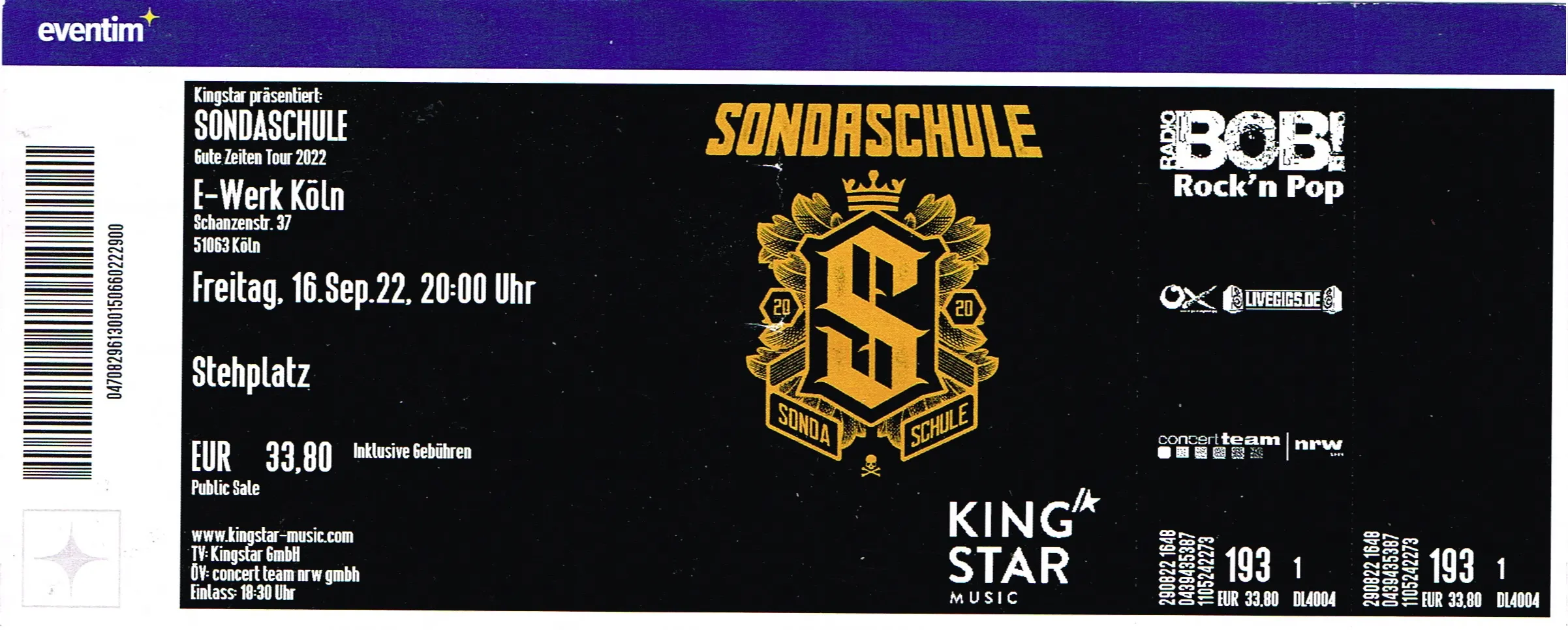 Ticket Vorderseite