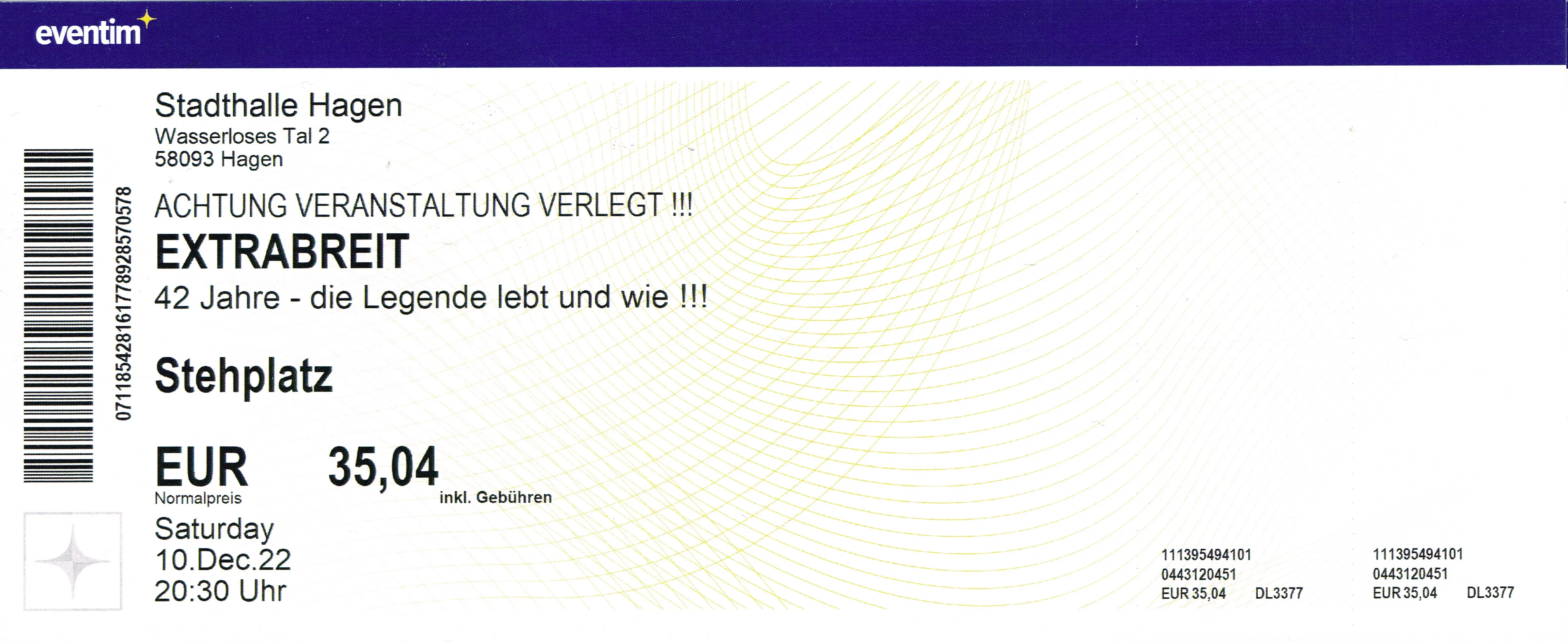 Ticket Vorderseite